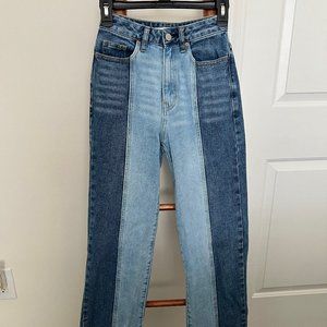 PacSun Womens Two Toned 90s Boyfriend High Wasted Jeans